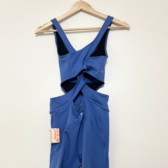 NWT Free People Movement Back It Up Onesie in Pool Blue - Picture 5 of 6